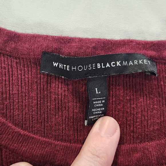 White House Black Market Long Sleeve Burgundy Blouse Shoulder Cut-Outs
Lot I - Picture 6 of 8